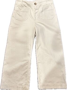 Anthropologie Colette Cream Wide-Leg Cropped Pants